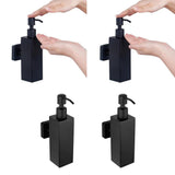 2pcs Soap Pump Shampoo Dispenser Lotion Bottle Container Wall Mounted Square