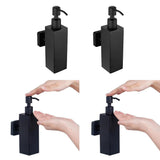 2pcs Soap Pump Shampoo Dispenser Lotion Bottle Container Wall Mounted Square