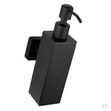 2pcs Soap Pump Shampoo Dispenser Lotion Bottle Container Wall Mounted Square