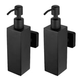 2pcs Soap Pump Shampoo Dispenser Lotion Bottle Container Wall Mounted Square