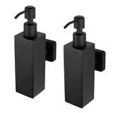 2pcs Soap Pump Shampoo Dispenser Lotion Bottle Container Wall Mounted Square