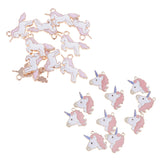 20 Pieces Unicorn Charms Pendant Findings Beads Jewelry Making Crafts Pink