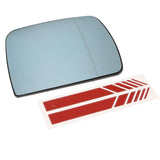 2 PC Left+Right Heated Wing Mirror Glass+2 Line Mirror Stickers for  X5