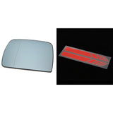 2 PC Left+Right Heated Wing Mirror Glass+2 Line Mirror Stickers for  X5