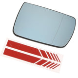 2 PC Left+Right Heated Wing Mirror Glass+2 Line Mirror Stickers for  X5