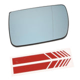 2 PC Left+Right Heated Wing Mirror Glass+2 Line Mirror Stickers for  X5