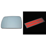 2 PC Left+Right Heated Wing Mirror Glass+2 Line Mirror Stickers for  X5