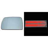 2 PC Left+Right Heated Wing Mirror Glass+2 Line Mirror Stickers for  X5