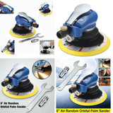 2x 6'' Air Orbital Sander Pneumatic Disc Polisher Grinding Sanding Tool