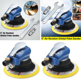 2x 6'' Air Orbital Sander Pneumatic Disc Polisher Grinding Sanding Tool