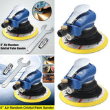 2x 6'' Air Orbital Sander Pneumatic Disc Polisher Grinding Sanding Tool