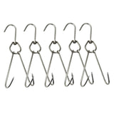 5x Stainless Steel Double Hooks Hams Bacon Chicken Meat Hook Hanging Tool