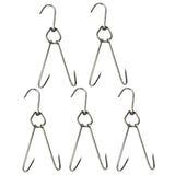 5x Stainless Steel Double Hooks Hams Bacon Chicken Meat Hook Hanging Tool