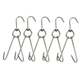 5x Stainless Steel Double Hooks Hams Bacon Chicken Meat Hook Hanging Tool