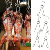 5x Stainless Steel Double Hooks Hams Bacon Chicken Meat Hook Hanging Tool