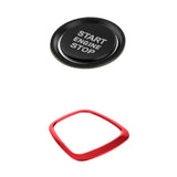 3 Pieces Engine Start Ignition Button Sticker+ Wheel Sticker Badge Trim