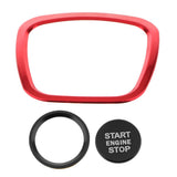 3 Pieces Engine Start Ignition Button Sticker+ Wheel Sticker Badge Trim