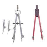 2 Metal Compass for Geometry Math Drawing Drafting Schools Office Stationery