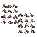 24 Pieces Miniature 1/87 HO Model Cyclist DIY Landscape Sand Table Layouts