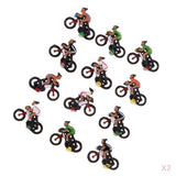 24 Pieces Miniature 1/87 HO Model Cyclist DIY Landscape Sand Table Layouts