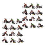 24 Pieces Miniature 1/87 HO Model Cyclist DIY Landscape Sand Table Layouts