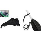 Spray Skirt Kayak Cockpit Deck Cover Sprayskirt and Paddle Leash Rod Lanyard