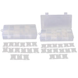 2 Pieces 18 Grids Embroidery Floss Organizer Box + 240 Plastic Floss Bobbins