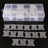 2 Pieces 18 Grids Embroidery Floss Organizer Box + 240 Plastic Floss Bobbins