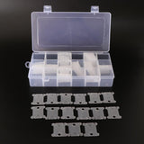 2 Pieces 18 Grids Embroidery Floss Organizer Box + 240 Plastic Floss Bobbins