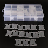 2 Pieces 18 Grids Embroidery Floss Organizer Box + 240 Plastic Floss Bobbins