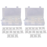 2 Pieces 18 Grids Embroidery Floss Organizer Box + 240 Plastic Floss Bobbins