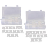 2 Pieces 18 Grids Embroidery Floss Organizer Box + 240 Plastic Floss Bobbins