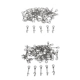 100 Pieces Stainless Steel Quick Lock Fishing Snap Clip Swivel Connectors