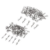 100 Pieces Stainless Steel Quick Lock Fishing Snap Clip Swivel Connectors