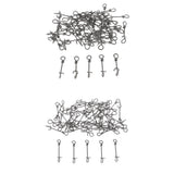 100pcs Stainless Steel Quick Lock Fishing Snap Clip Swivel Connectors