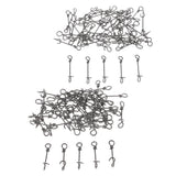 100pcs Stainless Steel Quick Lock Fishing Snap Clip Swivel Connectors
