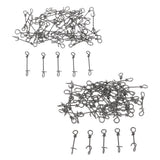 100pcs Stainless Steel Quick Lock Fishing Snap Clip Swivel Connectors