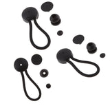 3pcs Ball Bungee Bungie Cord Heavy Duty Boat Canopy Tarp Tie Downs Kit Black