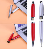 2 Pcs 3in1 USB 2.0 Flash U Disk Screen Stylus Pen Writing Ballpoint Pen 32GB