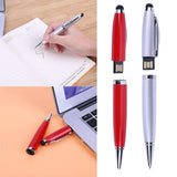 2 Pcs 3in1 USB 2.0 Flash U Disk Screen Stylus Pen Writing Ballpoint Pen 32GB