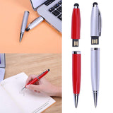 2 Pcs 3in1 USB 2.0 Flash U Disk Screen Stylus Pen Writing Ballpoint Pen 32GB