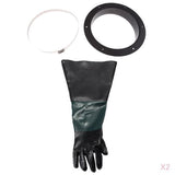 2 Piece Left Hand Gloves + 2 x Glove Holder & Clamp for Sand Blast Cabinet