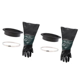 2 Piece Left Hand Gloves + 2 x Glove Holder & Clamp for Sand Blast Cabinet