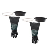 2 Piece Left Hand Gloves + 2 x Glove Holder & Clamp for Sand Blast Cabinet