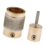 2 Pack Golden Stained Glass Grinder Head Bit Diamond Grinding Wheel for Tile