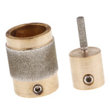 2 Pack Golden Stained Glass Grinder Head Bit Diamond Grinding Wheel for Tile