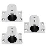 3pcs Marine Boat Hand Rail Fitting Rectangle Stanchion Base for 1inch Tube