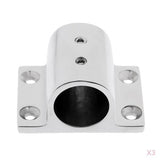 3pcs Marine Boat Hand Rail Fitting Rectangle Stanchion Base for 1inch Tube