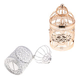 Maxbell 2pcs Electroplated Metal Birdcage Shape Tea Light Candle Holder