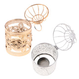 Maxbell 2pcs Electroplated Metal Birdcage Shape Tea Light Candle Holder